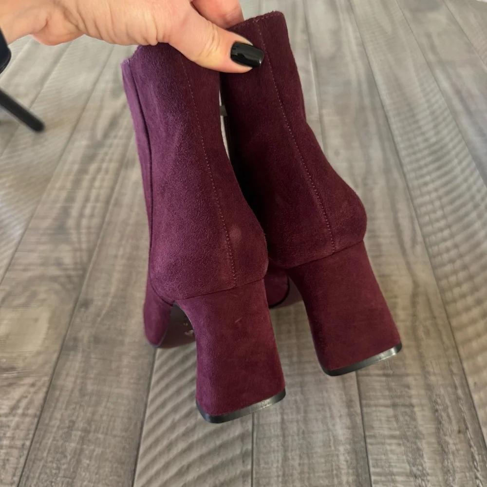 NWT Antonio Melani Elana Suede Bordo Dress Booties Sz 7